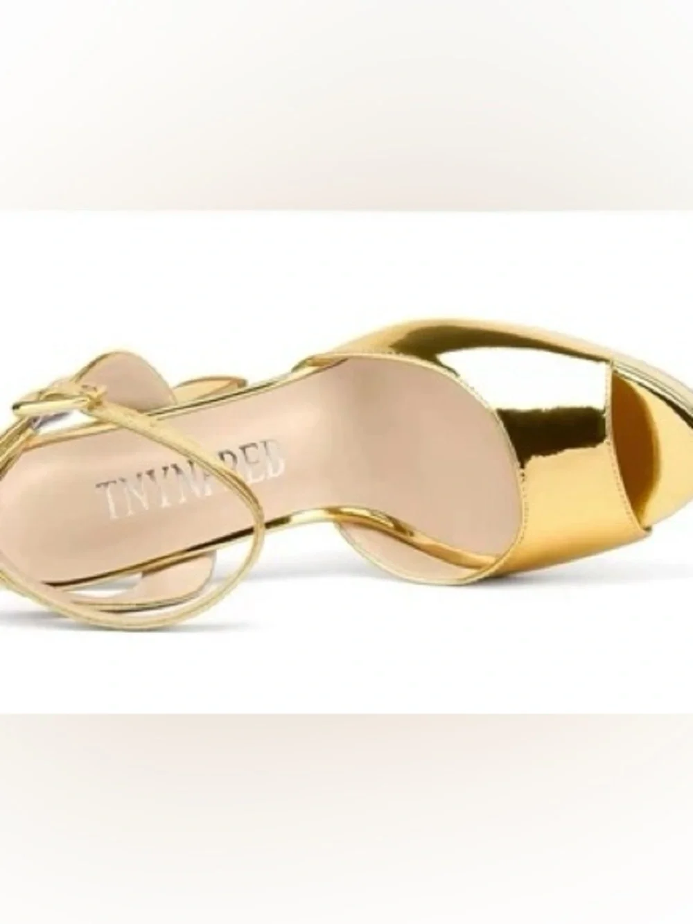 Nordstrom Metallic Gold Platform Sandals with Ankle Strap, BRAND NEW!!!